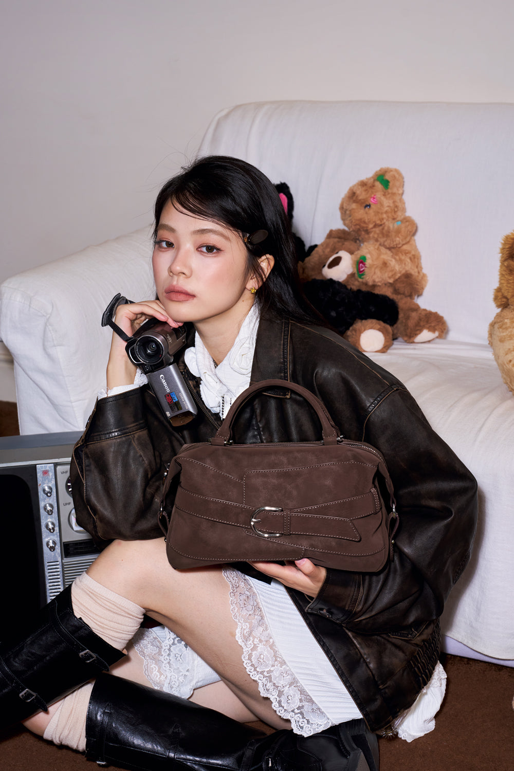 Maillard Strapped Boston Bag