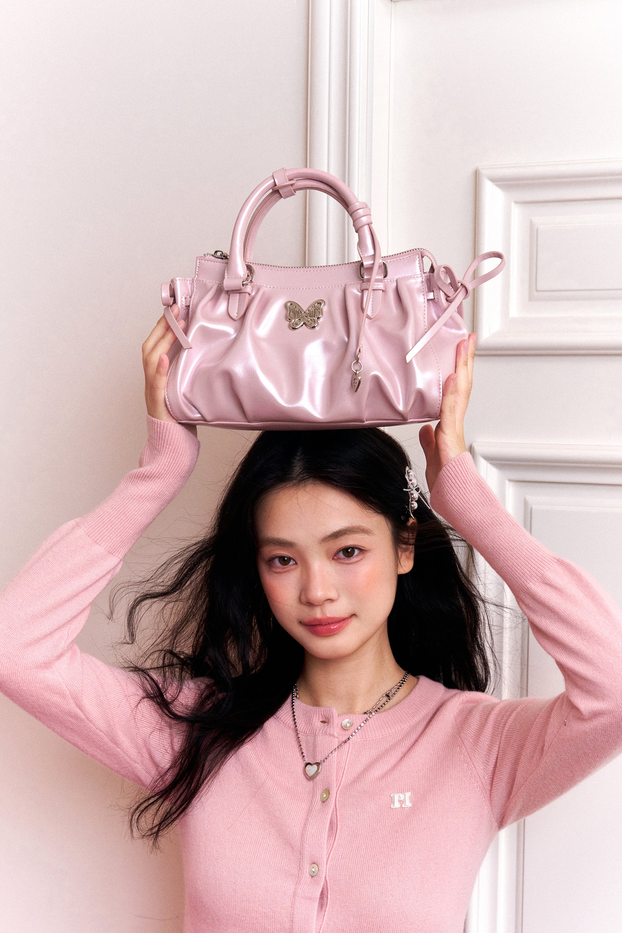 Phantom Butterfly Sheen Handbag