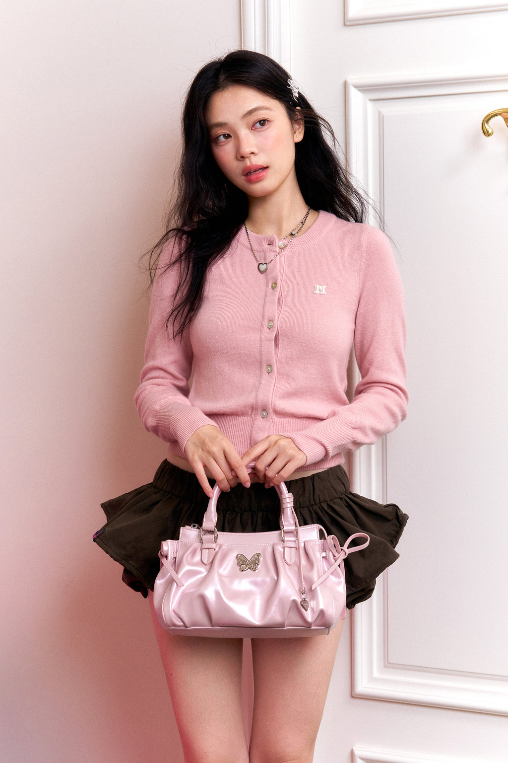 Phantom Butterfly Sheen Handbag