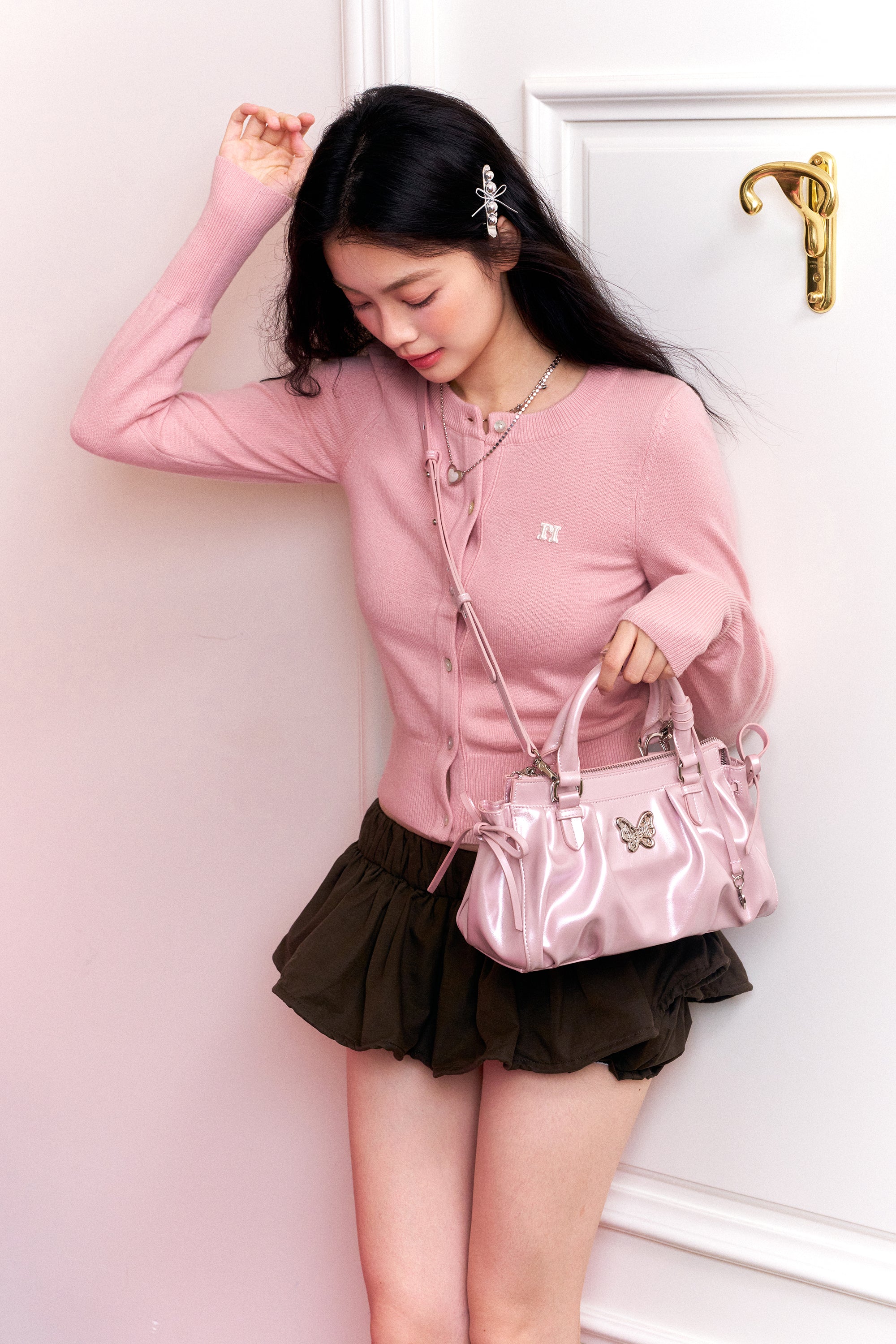 Phantom Butterfly Sheen Handbag