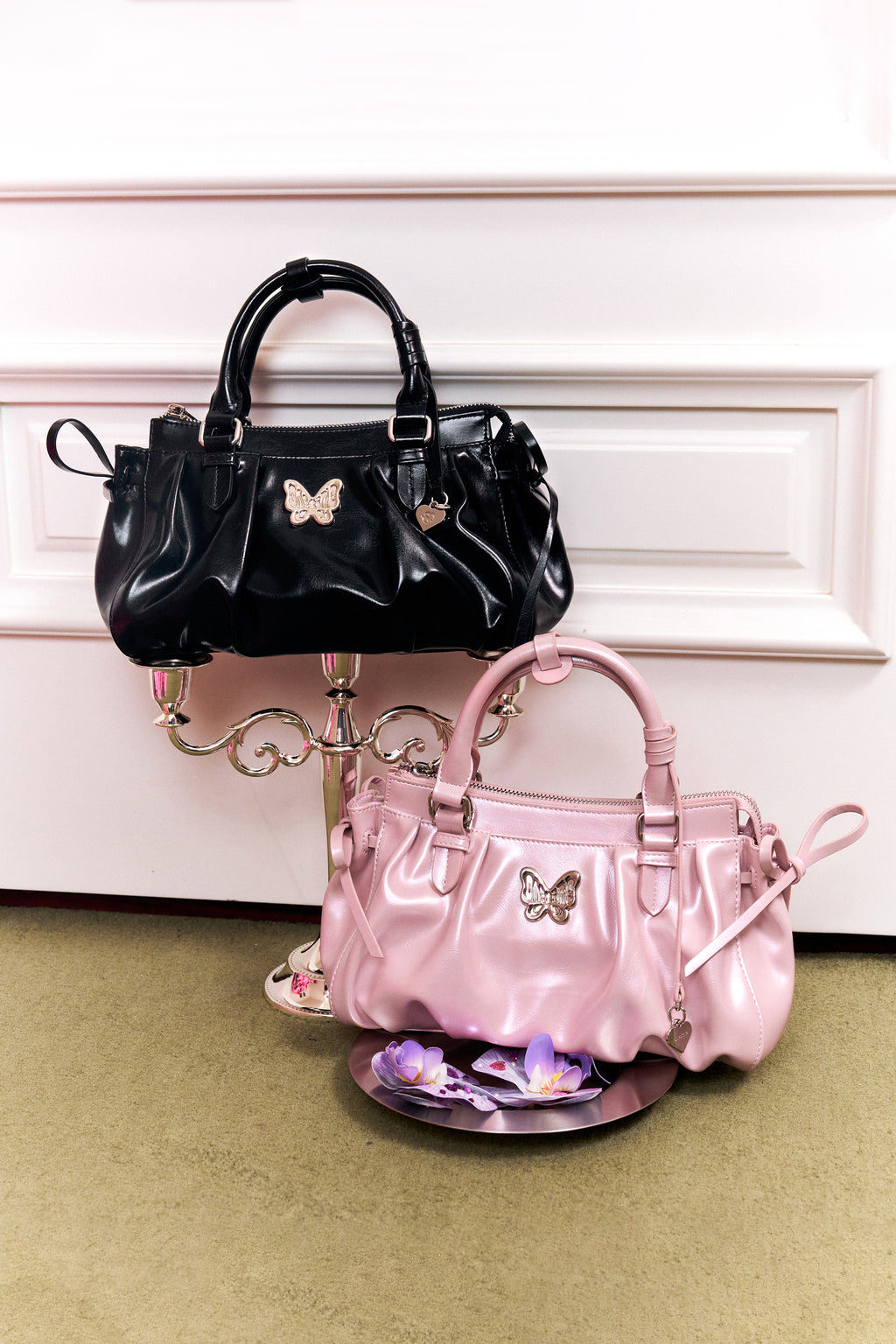 Phantom Butterfly Sheen Handbag